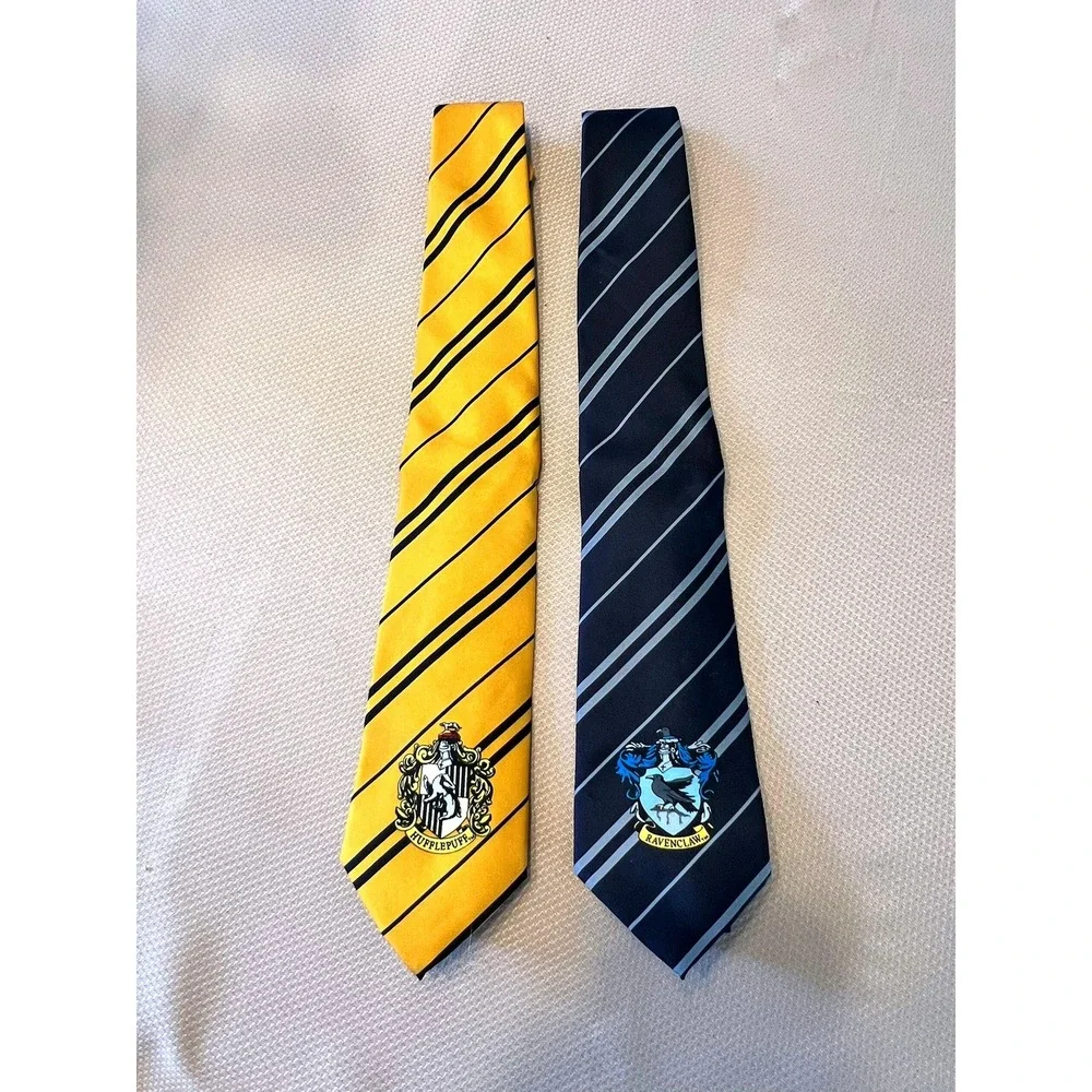 Harry Potter Ravenclaw & Hufflepuff House Necktie Set Halloween Costume Cosplay